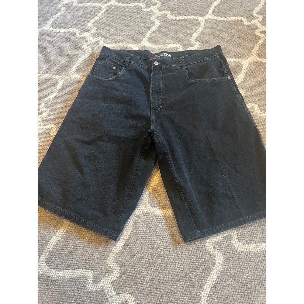 Southpole Authentic Collection Mens Black Denim Shorts Baggy Y2K Size 40